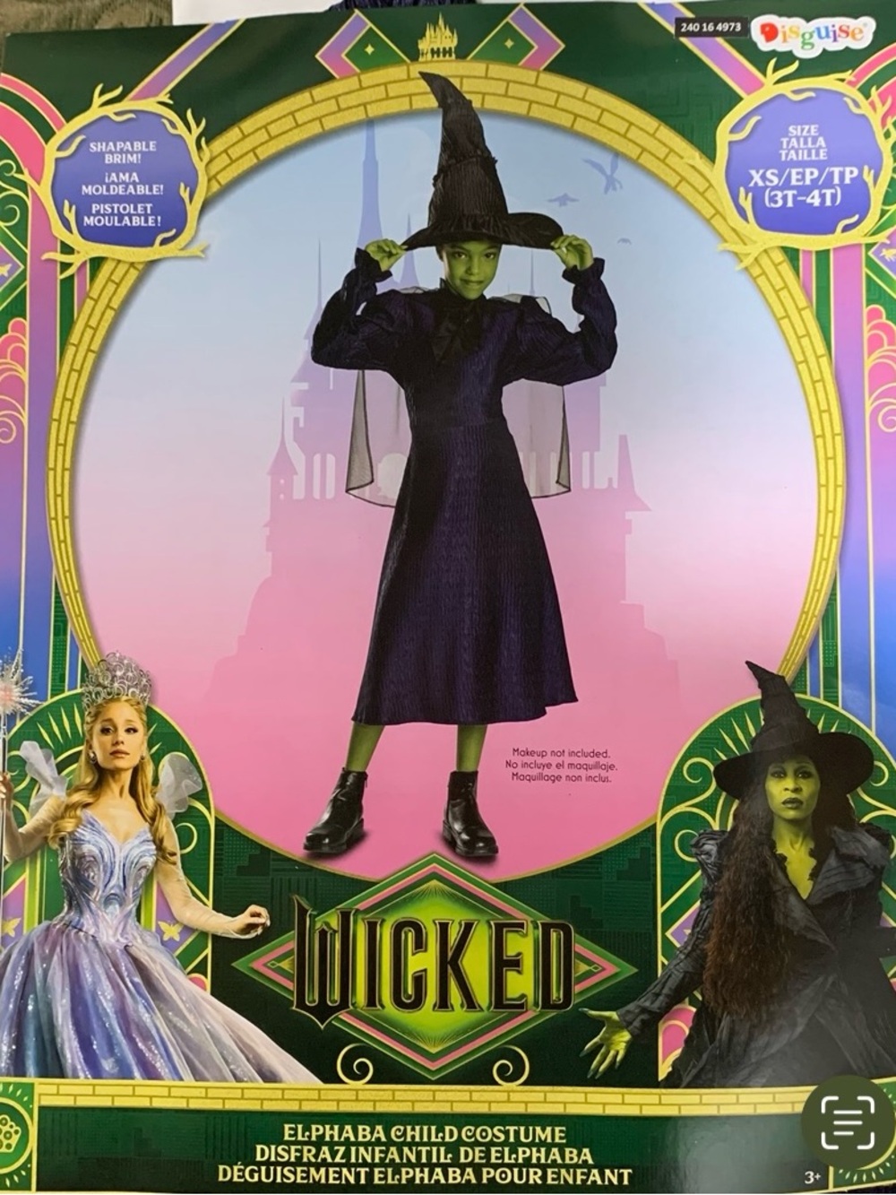 New Wicked Elphalba girl size 3T/4T costume includes dress and hat